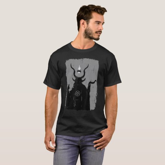 Lucifer Light Bearer Satanic Occult Baphomet Goat  T-Shirt (Vorne ganz)