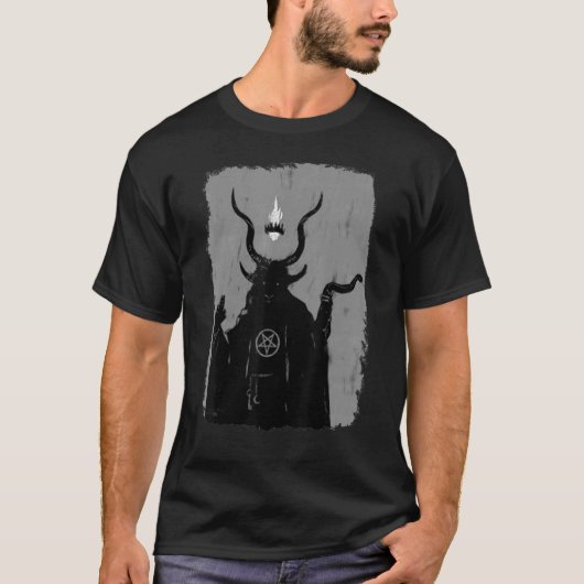 Lucifer Light Bearer Satanic Occult Baphomet Ziege T-Shirt (Vorderseite)