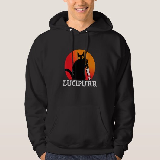 Lucifer Occult Satanic Cat Lucipurr Antichrist Bap Hoodie (Vorderseite)