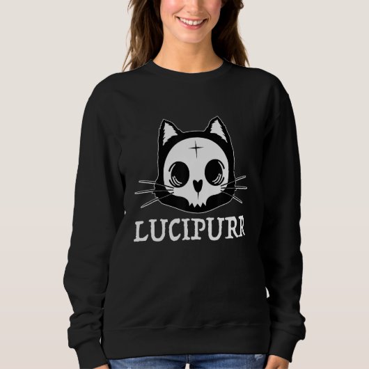 Lucifer Occult Satanic Cat Lucipurr Antichrist Bap Sweatshirt (Vorderseite)