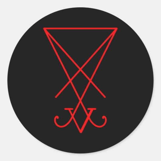 Lucifer-Symbol Sigil Luciferian 666 Occult Satanic Runder Aufkleber (Vorderseite)