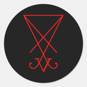 Lucifer-Symbol Sigil Luciferian 666 Occult Satanic Runder Aufkleber