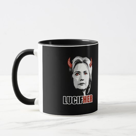Lucifher - Hillary is Lucifer - Anti-Hillary - Tasse (Links)