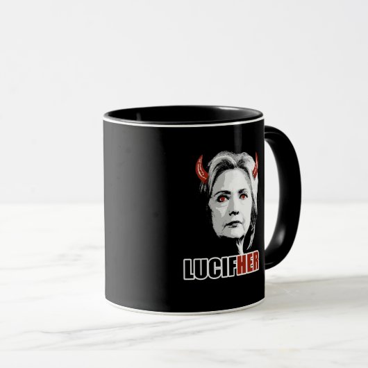 Lucifher - Hillary is Lucifer - Anti-Hillary - Tasse (VorderseiteRechts)