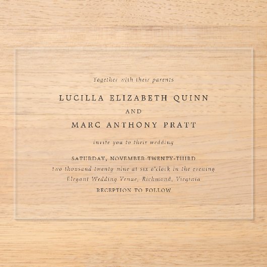 Lucilla Elegano Acryleinladungen (Vorderseite)