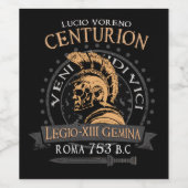 Lucio Voreno, das beste römische Jahrhundert Weinetikett (Einzelnes Label)