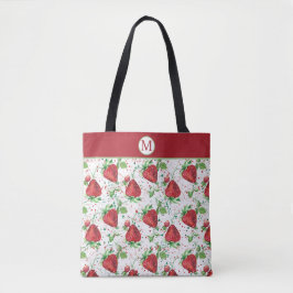 Lucious Summer Strawberry Muster Monogram Tasche