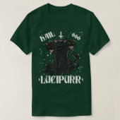 Lucipurr Hail Satan Occult Satanic Cat Cerberus Pe T-Shirt (Design vorne)