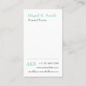 Lucite-grüner einfacher grundlegender moderner visitenkarte (Rückseite)