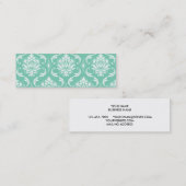Lucite-grüner und weißer klassischer Damast Mini Visitenkarte (Vorne/Hinten)