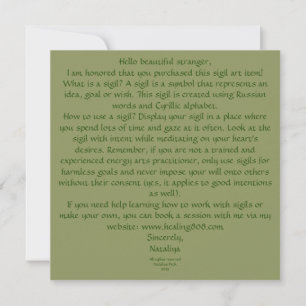 Luck and Fortune Sigil Art Card Mitteilungskarte