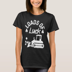 Luck Bulldozer Kleeblatt St Patricks Day Ki T-Shirt