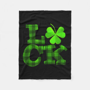 Luck Clover Kleeblatt Green Kariert Lucky St Patri Fleecedecke