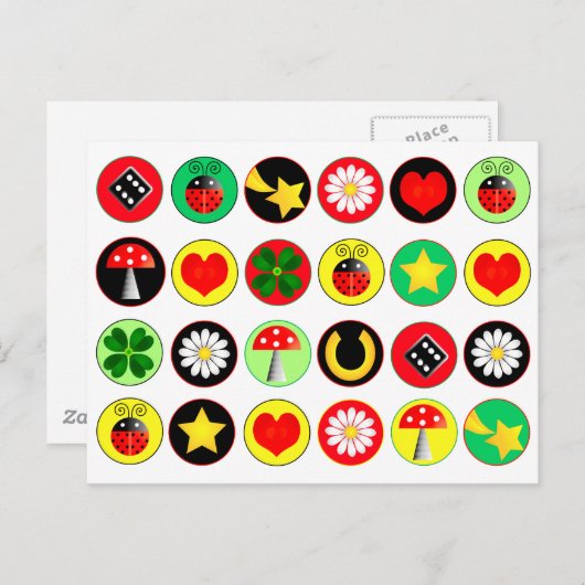 LUCK DOTS POSTCARD POSTKARTE (Vorne/Hinten)