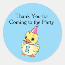 Luck Duck Birthday Party Duckie Paper Cup Runder Aufkleber