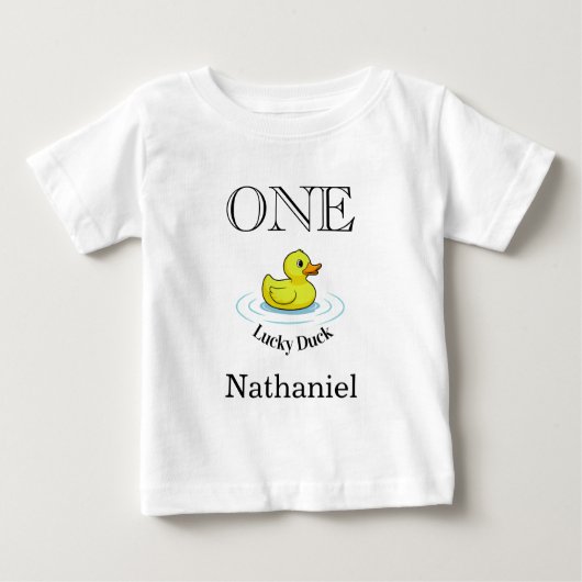 Luck Duck T-Shirt 1st Birthday Outfit (Vorderseite)