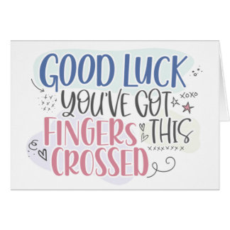 Luck & Fingers Crossed Colorful Viel Glück Card
