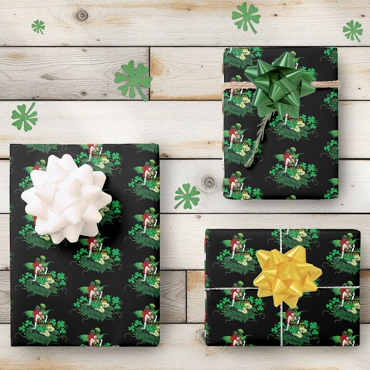 Luck Irish Fairy Green Geschenkpapier Set