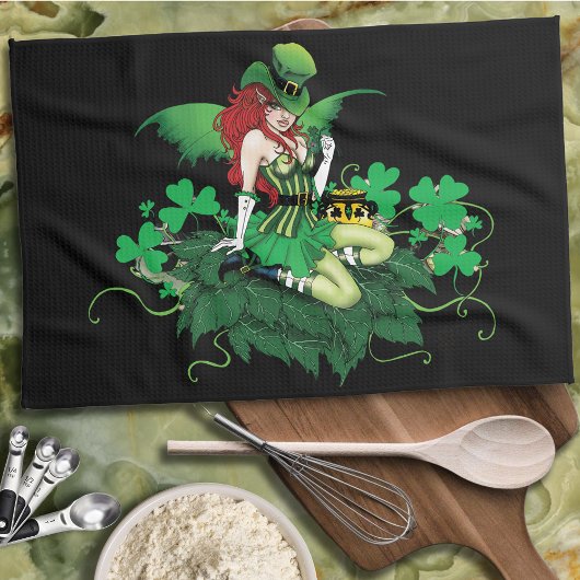 Luck Irish Fairy Green Geschirrtuch