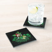 Luck Irish Fairy Green Glasuntersetzer (Schrägansicht)