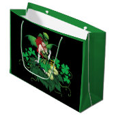 Luck Irish Fairy Green Große Geschenktüte (Vorderseite Schrägansicht)