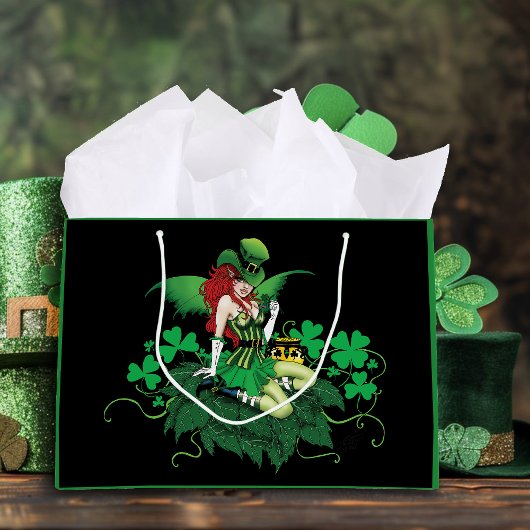 Luck Irish Fairy Green Große Geschenktüte