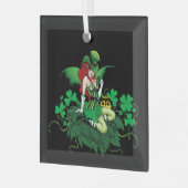 Luck Irish Fairy Green Ornament Aus Glas (Vorderseite links)
