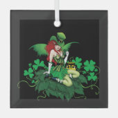 Luck Irish Fairy Green Ornament Aus Glas (Vorderseite)