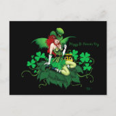 Luck Irish Fairy Green Postkarte (Vorderseite)