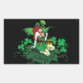 Luck Irish Fairy Green Rechteckiger Aufkleber (Vorderseite)