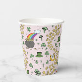 Luck & Joy Coins & Green Kleeblatts St Patricks Da Pappbecher (Rückseite)