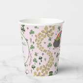 Luck & Joy Coins & Green Kleeblatts St Patricks Da Pappbecher (Links)