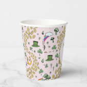 Luck & Joy Coins & Green Kleeblatts St Patricks Da Pappbecher (Rechts)