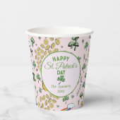 Luck & Joy Coins & Green Kleeblatts St Patricks Da Pappbecher (Vorderseite)