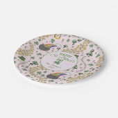 Luck & Joy Coins & Green Kleeblatts St Patricks Da Pappteller (Schrägansicht)