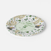Luck & Joy Coins & Green Kleeblatts St Patricks Da Pappteller (Schrägansicht)