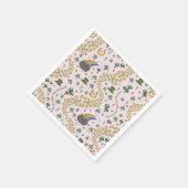 Luck & Joy Coins & Green Kleeblatts St Patricks Da Serviette (Ecke)