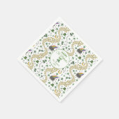 Luck & Joy Coins & Green Kleeblatts St Patricks Da Serviette (Ecke)