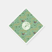 Luck & Joy Coins & Green Kleeblatts St Patricks Da Serviette (Ecke)