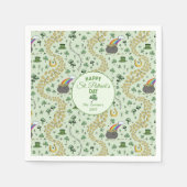 Luck & Joy Coins & Green Kleeblatts St Patricks Da Serviette (Vorderseite)