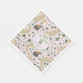 Luck & Joy Coins & Green Kleeblatts St Patricks Da Serviette (Ecke)