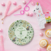 Luck & Joy Coins Green Kleeblatts St Patricks Day Pappteller (Party)