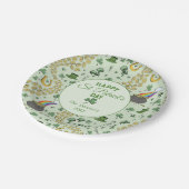 Luck & Joy Coins Green Kleeblatts St Patricks Day Pappteller (Schrägansicht)