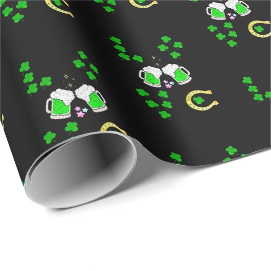 Luck Kleeblatt Dublin Day Horseshoe Irish Geschenkpapier (Rolleneckpunkt)