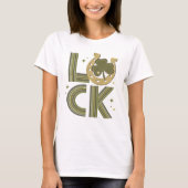 Luck Kleeblatt Horseshoe St Patrick's Day T-Shirt (Vorderseite)