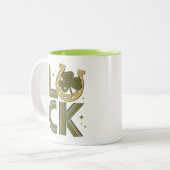 Luck Kleeblatt Horseshoe St Patrick's Day Zweifarbige Tasse (Vorderseite Links)
