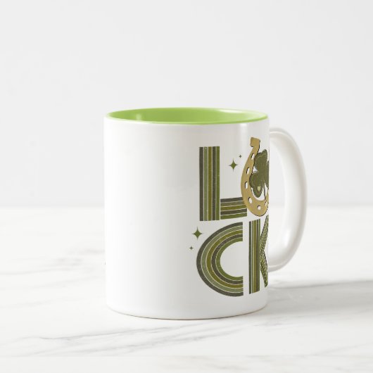Luck Kleeblatt Horseshoe St Patrick's Day Zweifarbige Tasse (VorderseiteRechts)