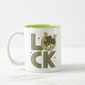 Luck Kleeblatt Horseshoe St Patrick's Day Zweifarbige Tasse (Links)