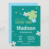 Luck Lady St. Patrick's Day Einladung zum Geburtst (Vorne/Hinten)