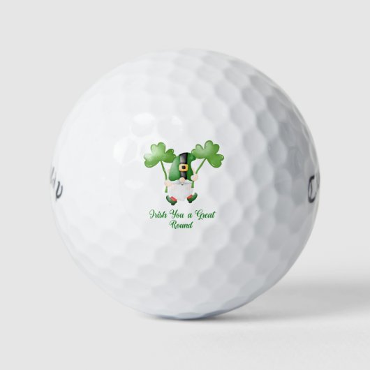 Luck & Laughter 'Irish You A Great Round' Fun Gift Golfball (Vorderseite)